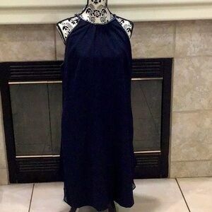 Lauren by Ralph Lauren Women's Dress Navy Blue Size 16 Plus Shift